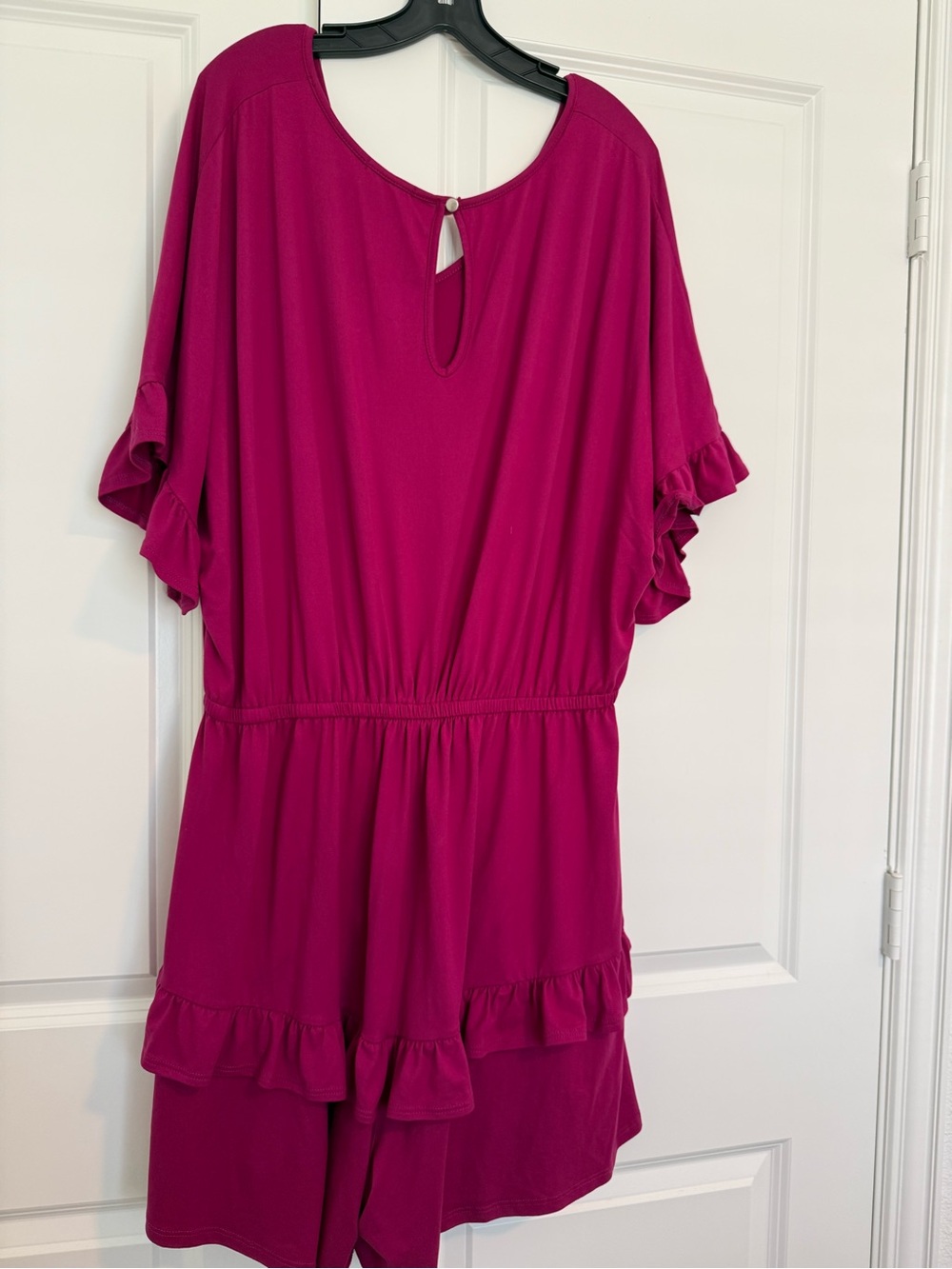 Chic Soul Magenta Ruffle Romper - Picture 5 of 6